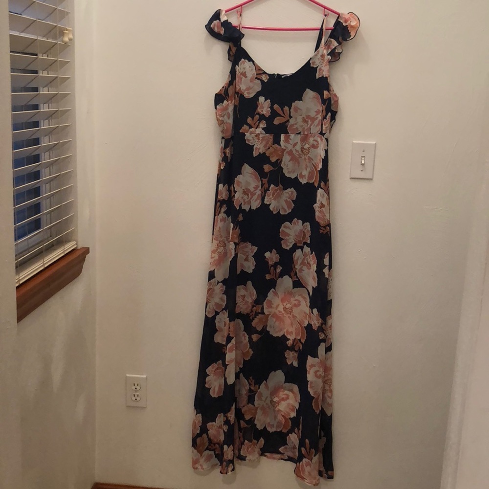 Navy floral maxi dress